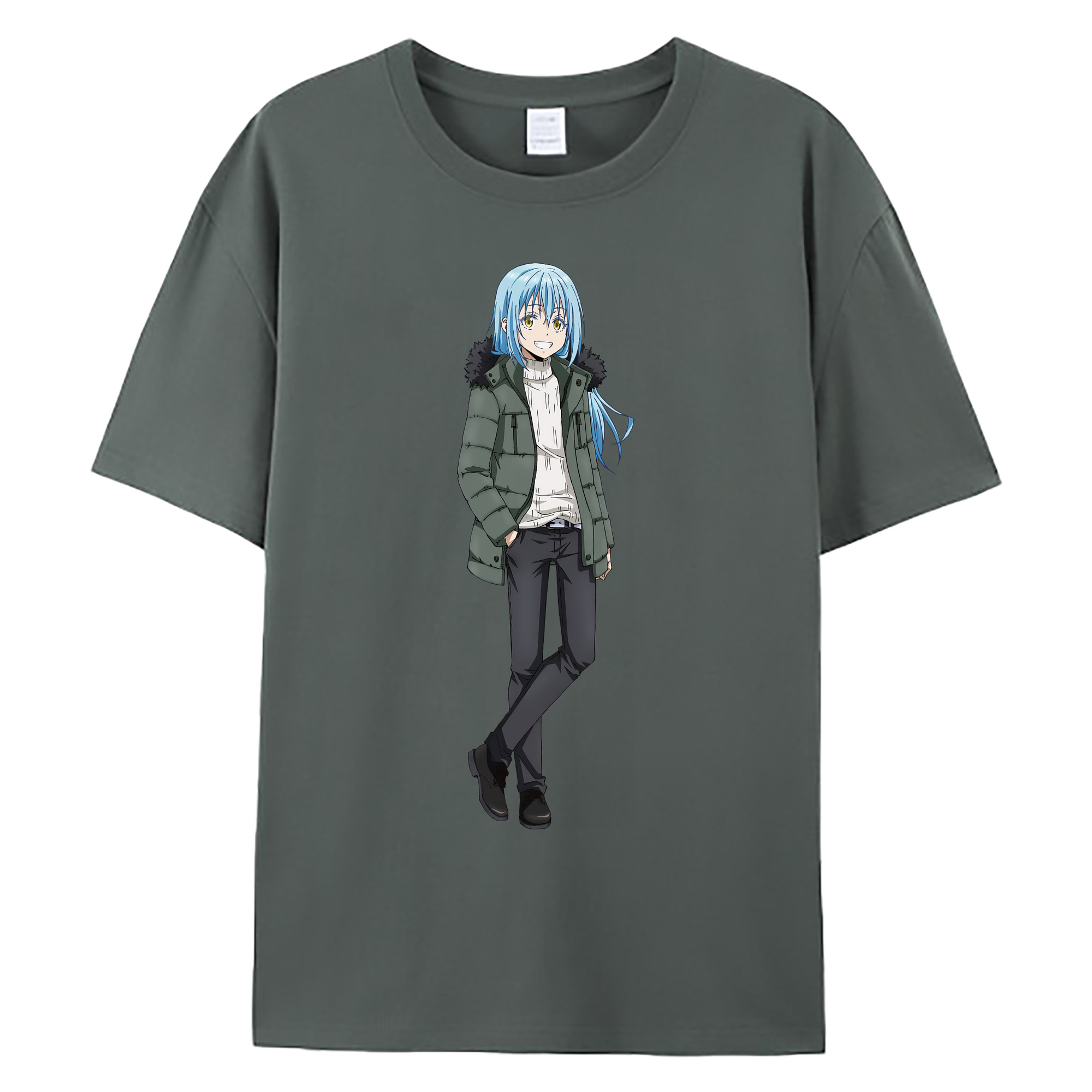 （画像用） 転スラ Regarding Reincarnated to Slime 綿100％ メンズ半袖Tシャツ｜肌触りやわらか＆通気性